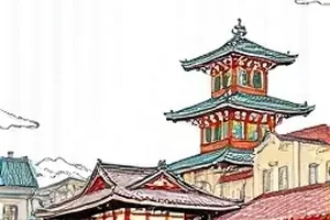 拾光杂货铺漫画封面，旧货架上摆满发光的小物件