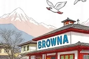 望月巷九号漫画封面，月光下老巷口的路灯